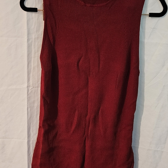 Anne Klein Red Muscle Tee - Picture 1 of 1